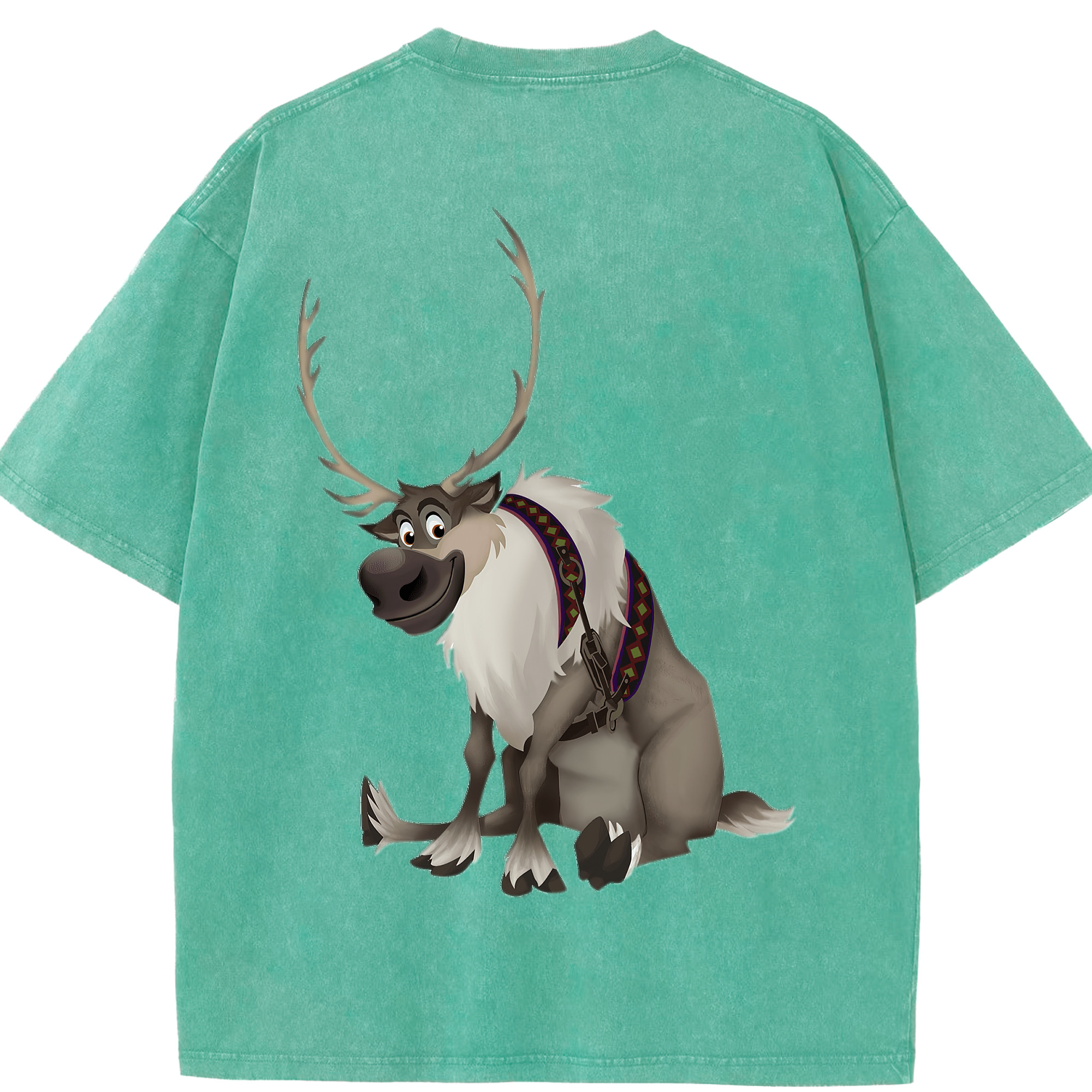 （画像用） アナと雪の女王 アンナ エルサ Frozen Anna Elsa 綿100% ヴィンテージ風 半袖Tシャツ（背面プリント）